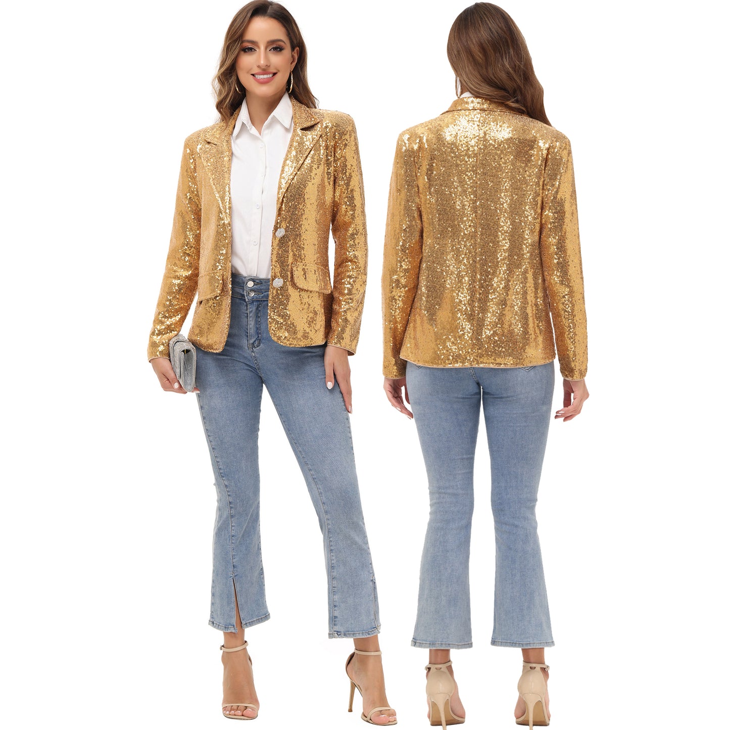 Evening Sparkle Sequin Blazer Jacket