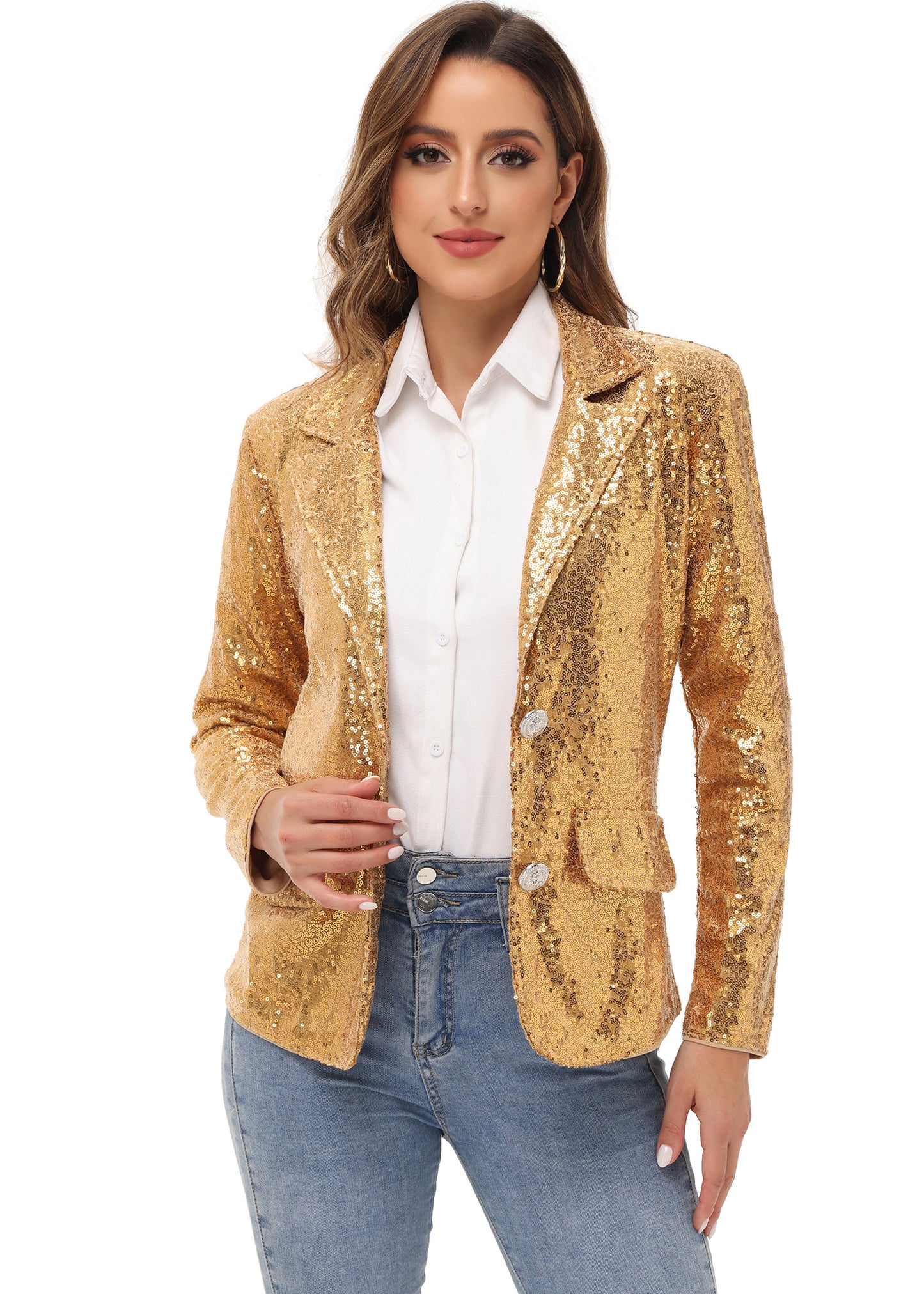 Evening Sparkle Sequin Blazer Jacket