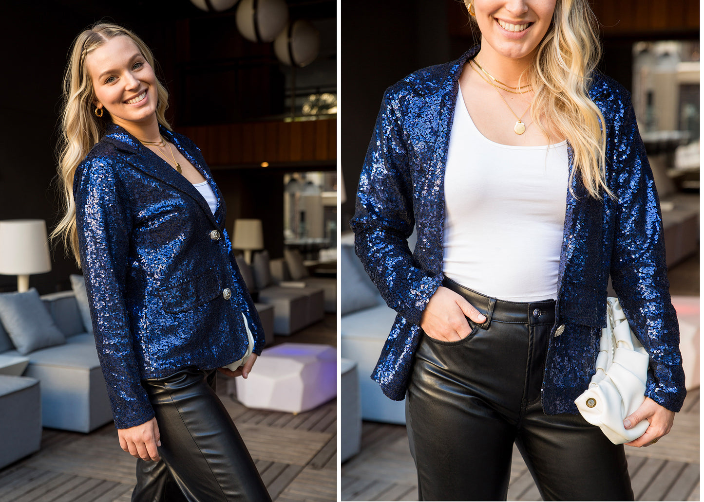 Evening Sparkle Sequin Blazer Jacket