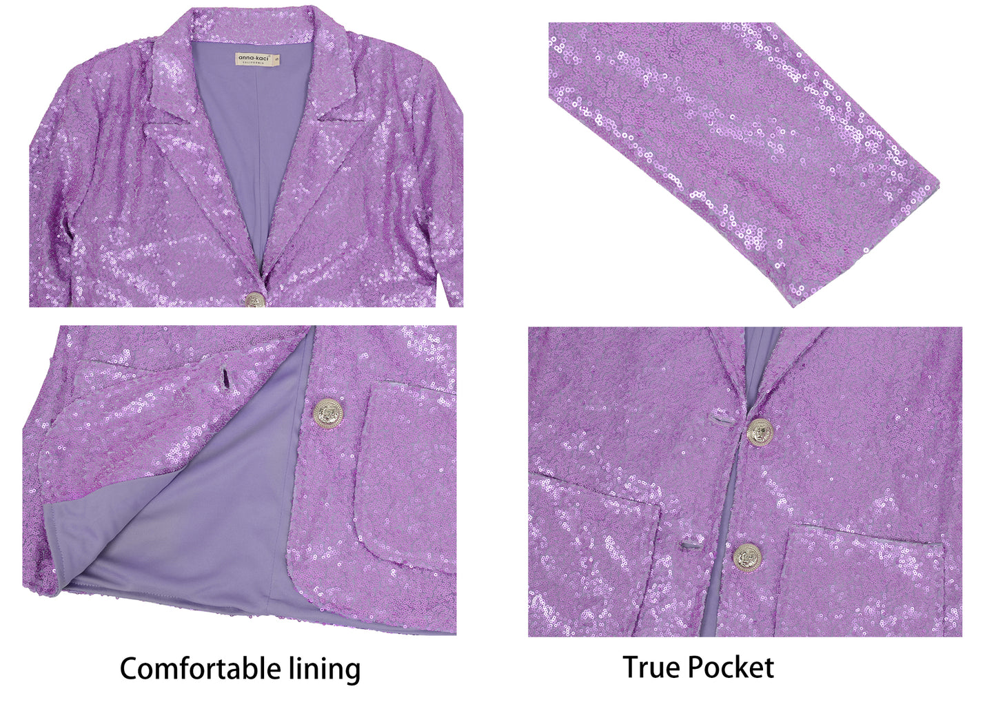 Evening Sparkle Sequin Blazer Jacket