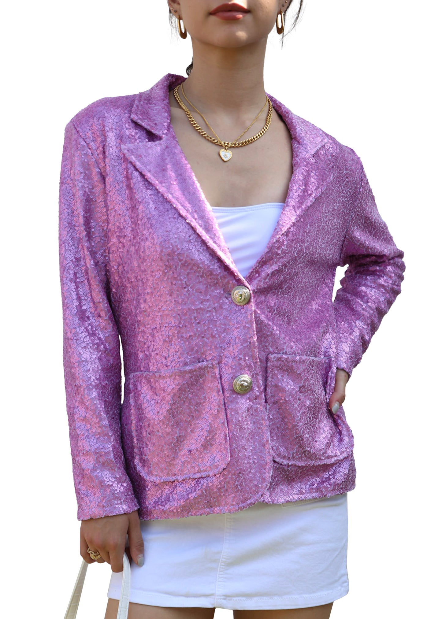 Evening Sparkle Sequin Blazer Jacket