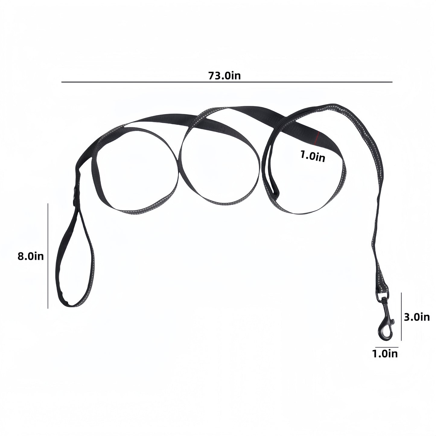 Alilang Reflective Dog Leash with Double Handle for Training and Control - Heavy Duty Nylon, 6ft Long, Soft Padded Grips for Comfort