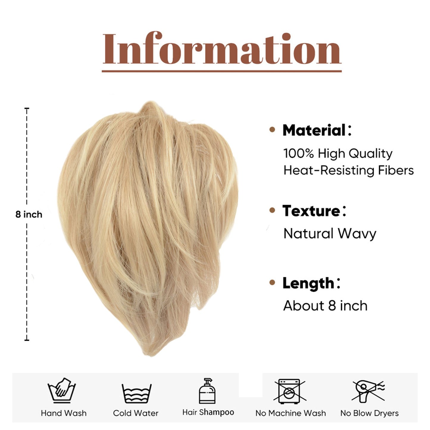 Alilang Short Tousled Layered Ponytail Hairpiece with Claw Clip Heat Resistant Synthetic Hair Natural Texture