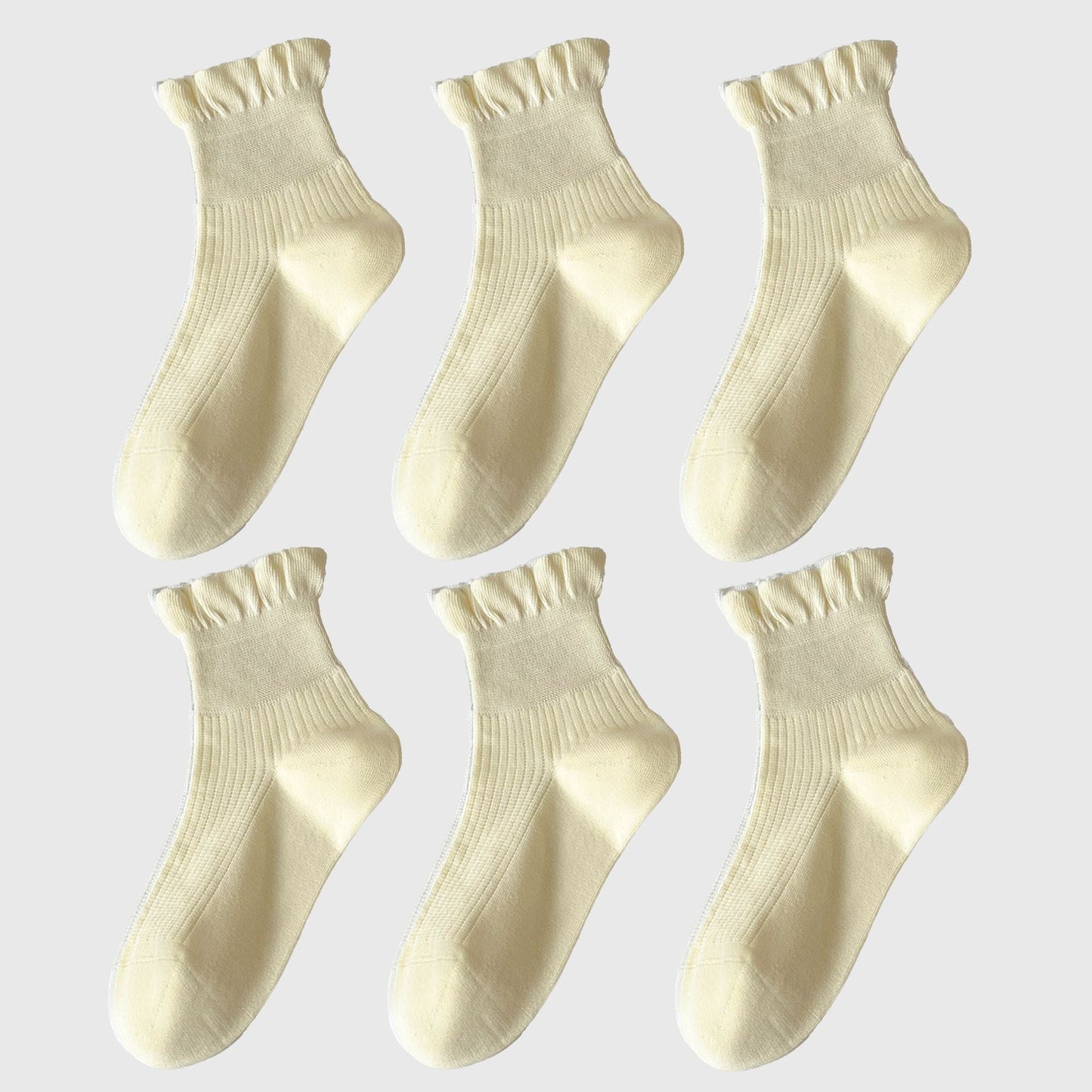Anna-Kaci Adorable Women's Ruffle - Cuff Ankle Socks 6Pk