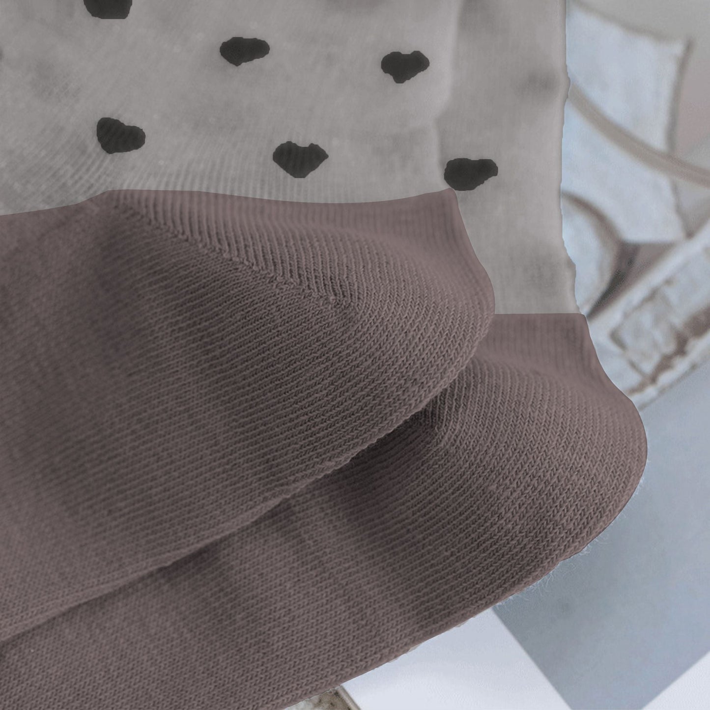 Anna-Kaci Women's 5pk Sheer Ankle Socks with Polka Dot Design