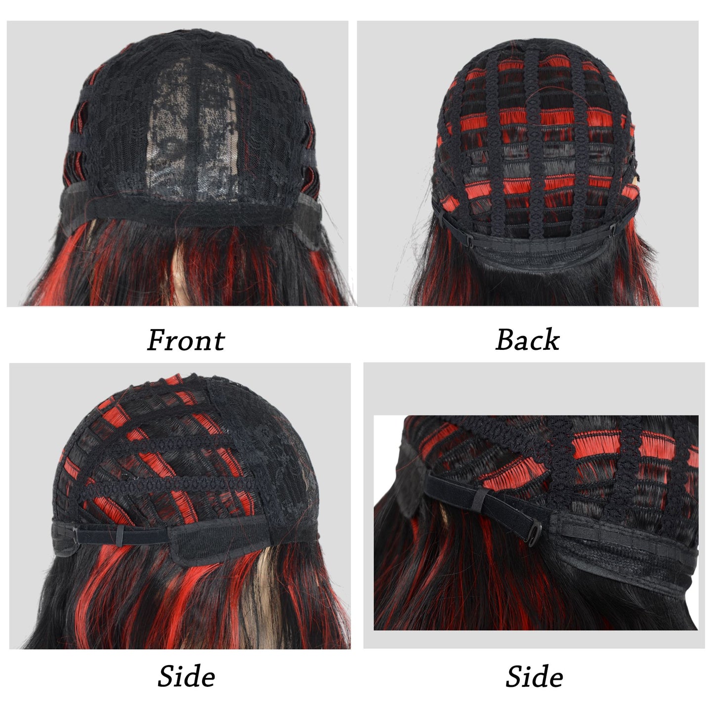 Alilang Women's Long Layered Straight Wig Synthetic Hair Fiber with Layered Bangs and Natural Highlights