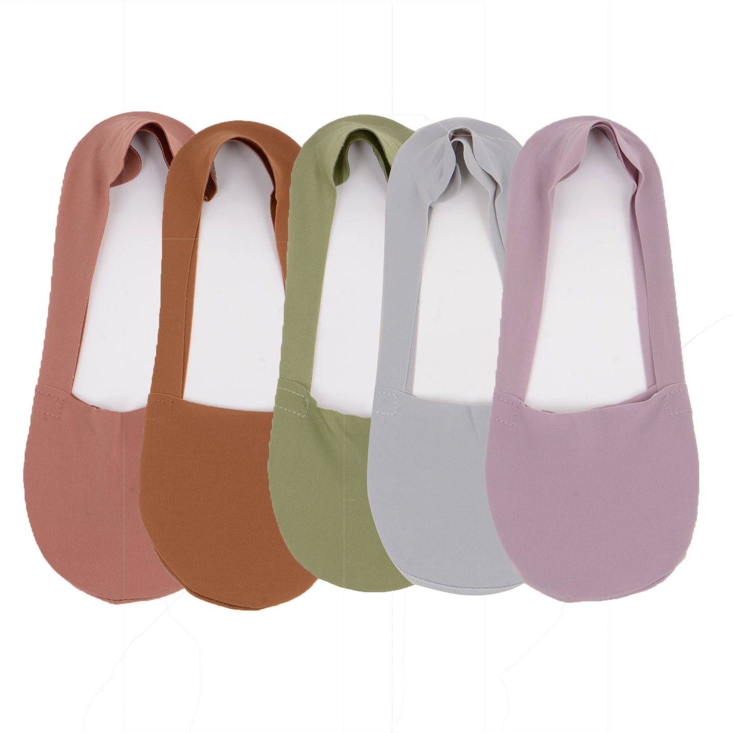 Anna-Kaci 5 Pairs Women Ice Silk Low Cut Liner Socks Deep Cut Design Anti-Slip Cotton Sole Breathable Invisible Socks for Flats