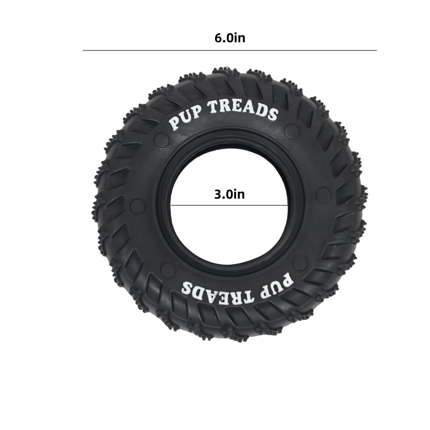 Alilang Durable Chew Tire Toy for Medium to Large Dogs - Interactive Rubber Design, Tough for Aggressive Chewers, 15cm Diameter