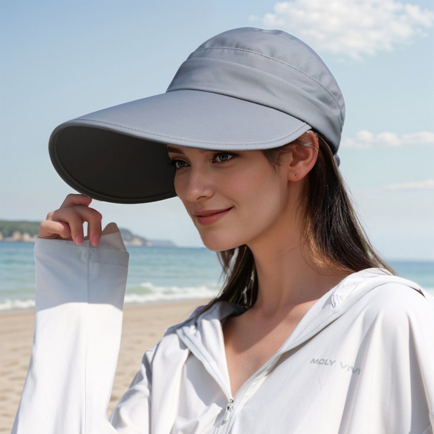 Anna-Kaci Women's Sporty Wide Brim Sun Visor Hat with Adjustable Back Strap Lightweight UV Protection Cap for Outdoor Activities