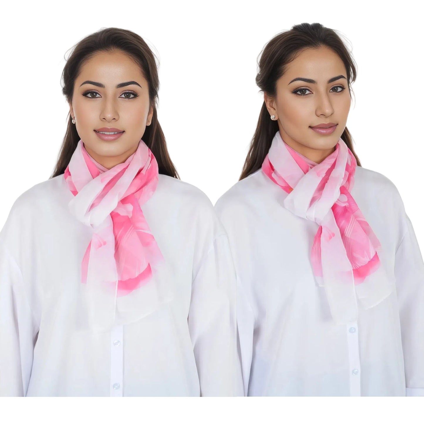 Alilang Floral Print Chiffon Scarf Lightweight Sheer Shawl Wraps Scarves for Women 19.69 x 63 inches