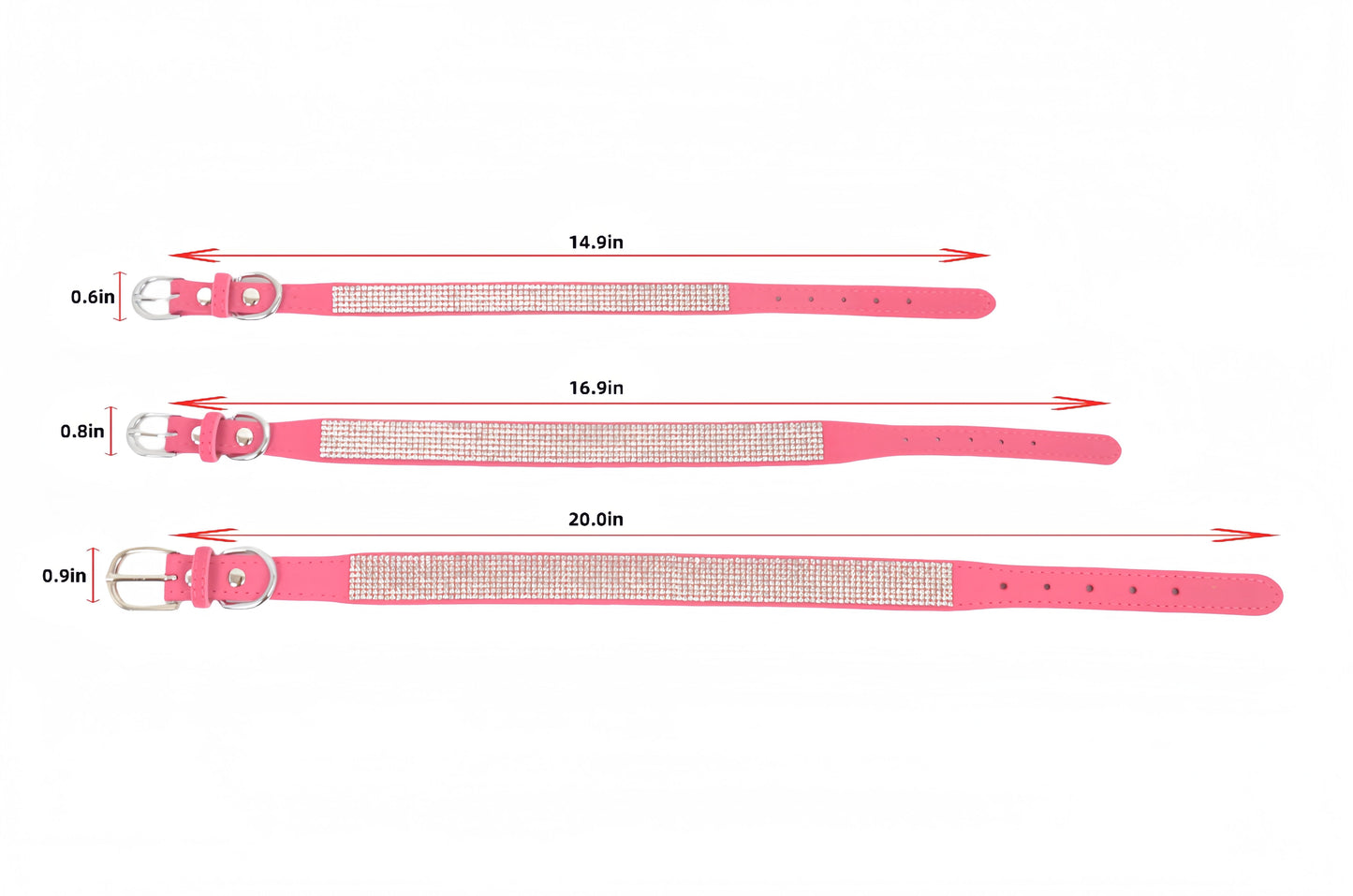 Alilang Sparkling Rhinestone Soft Faux Leather Material Adjustable Dog Collar