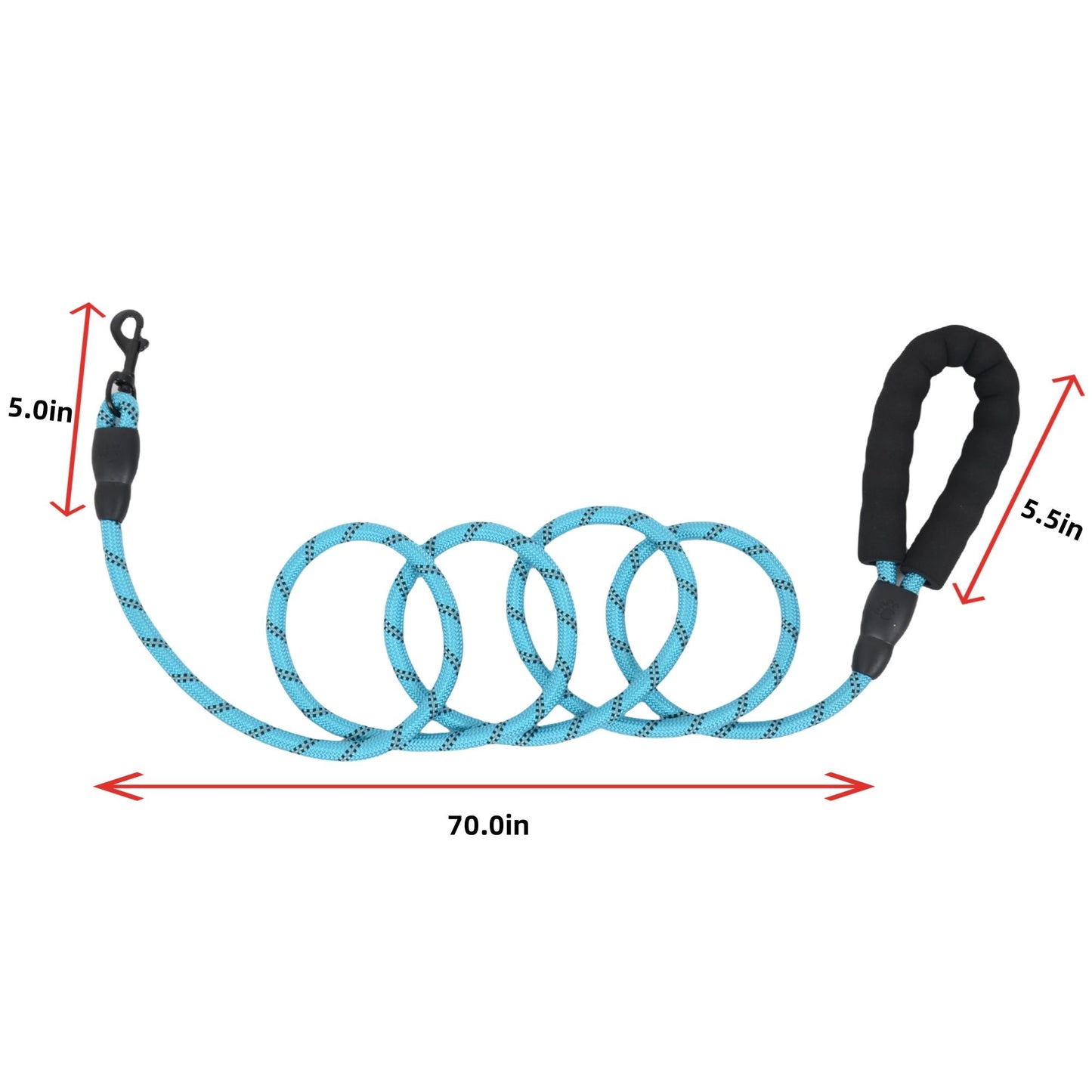 Alilang Dog Leash with Comfortable Padded Handle and Highly Reflective Threads for Medium Large Dogs