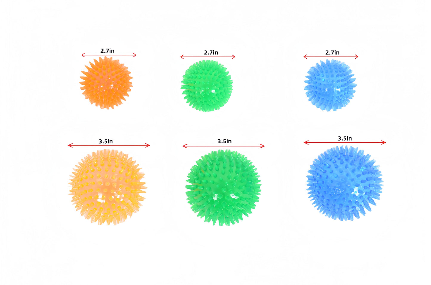 Alilang Squeaky Durable Pet Toy Balls in Orange, Green & Blue for Small and Medium Dogs- 3 Pack