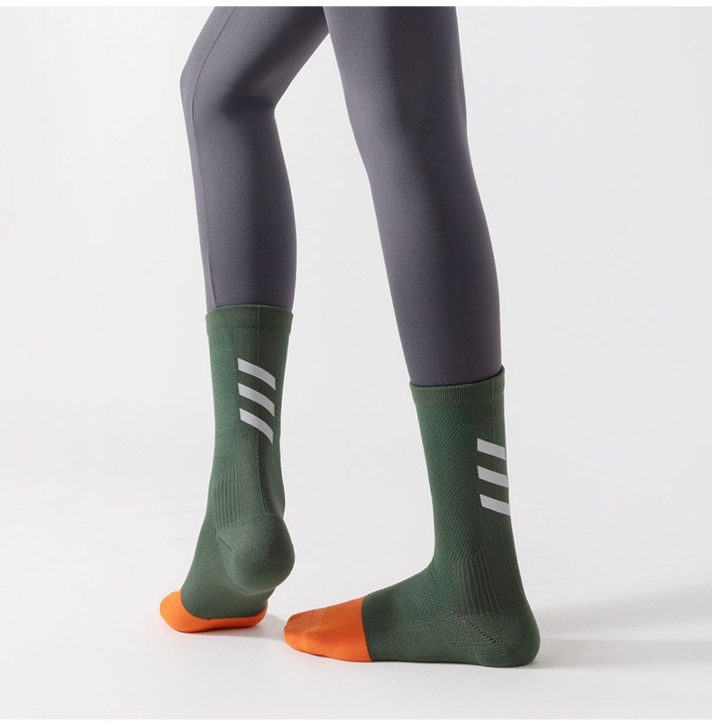 Anna-Kaci Women's Reflective Compression Sports Socks with Breathable Fabric and Night Visibility Design 2-Pack