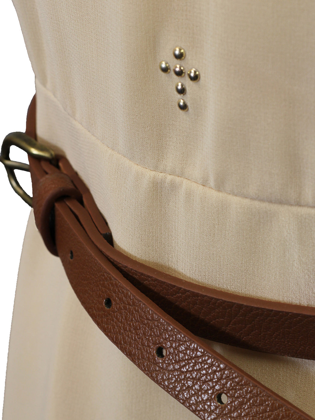 Anna-Kaci Strapless Flowy Summer Chiffon Dress With Mini Studs And Fitted Waist - ALILANG.COM