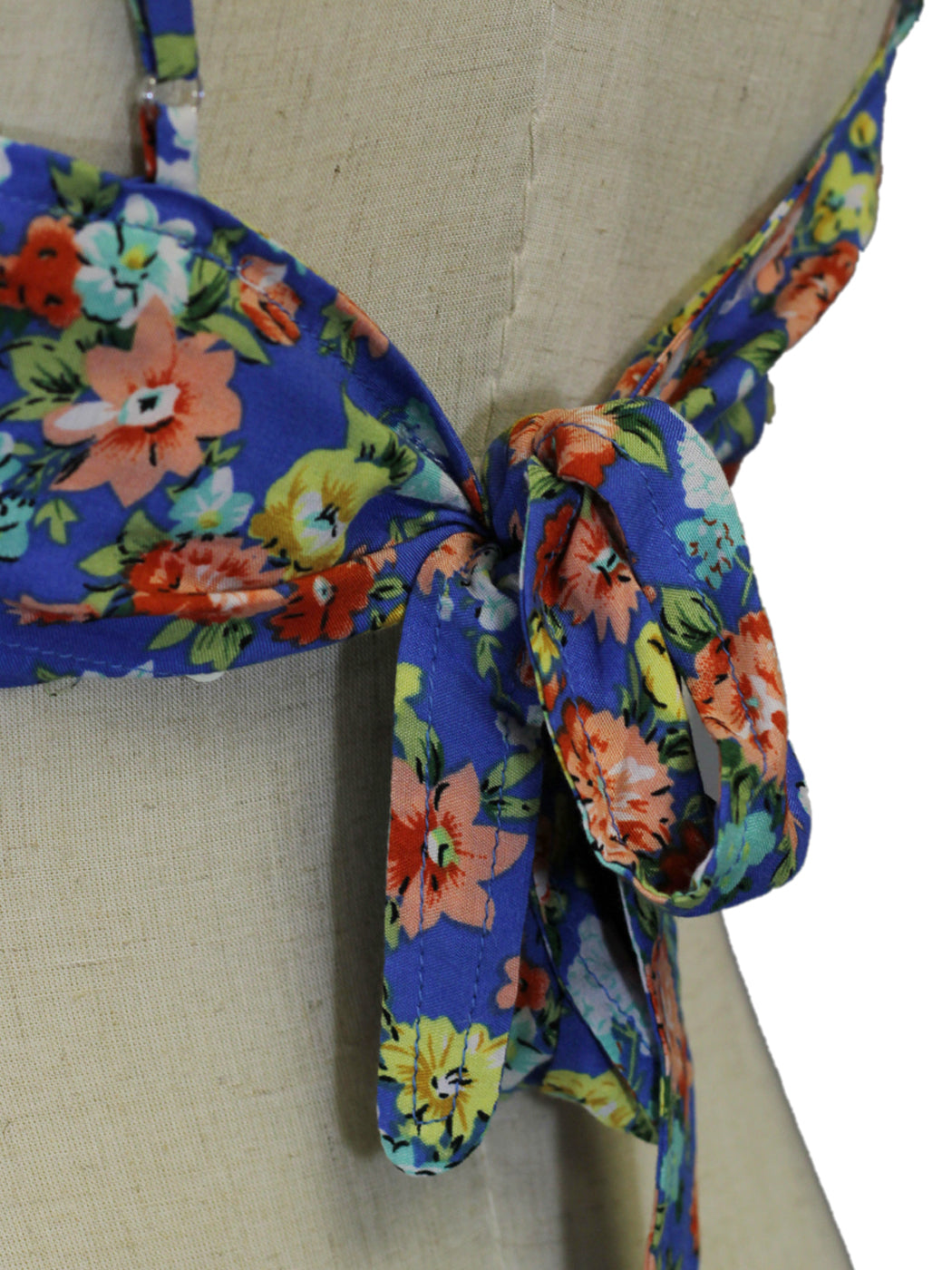 Cotton Candy USA Cropped Floral Printed Ruffled Top With Tie Back Closure - ALILANG.COM