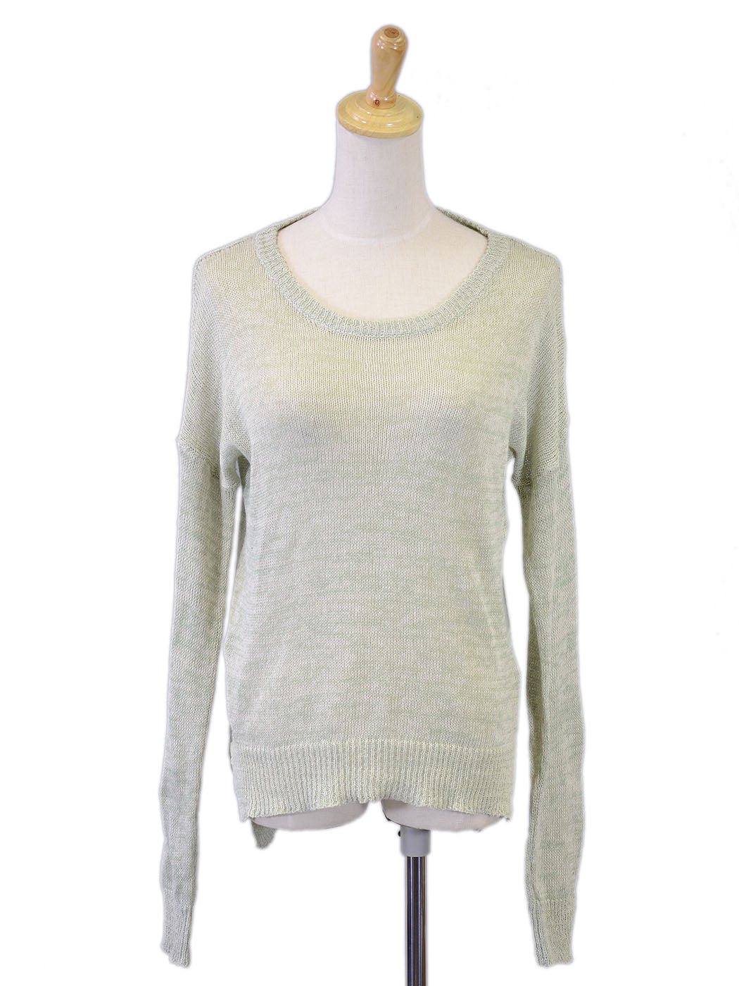 Cotton Candy Light Knit High Low Scoop Neck Long Sleeve Side Cutouts Top - ALILANG.COM