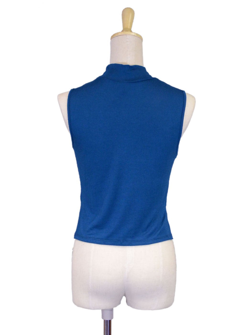 Versatile High Neckline Mock Turtleneck High Low Fitted Cropped Top