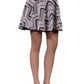 Paper Crane Aztec Printed High Waisted Skater Skirt With Faux Leather Trim - ALILANG.COM