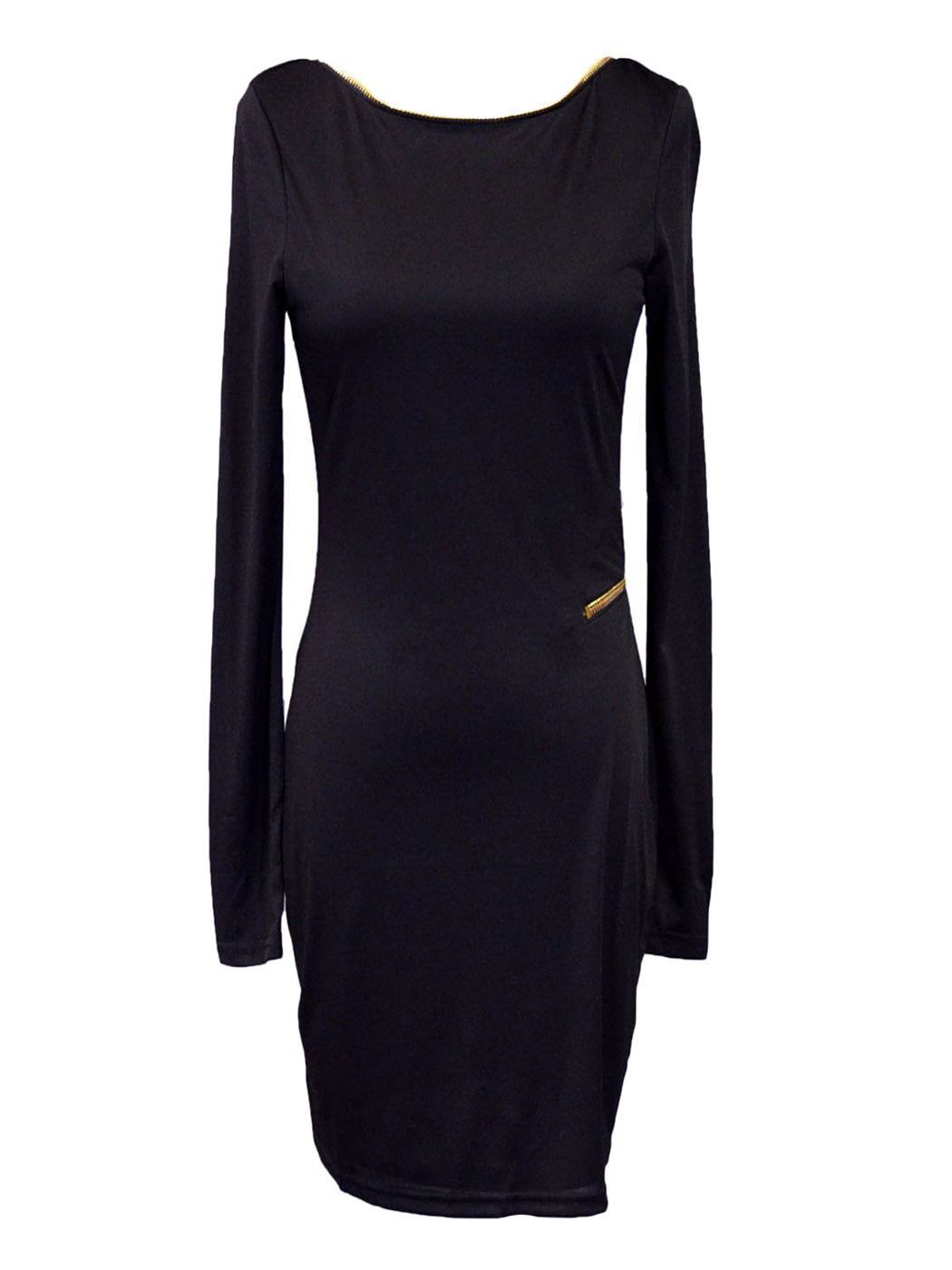 knee length little black dress Coa High-Neck Open-Back Mini Dress in Black