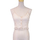 Lush Girly Gold Buttoned Fully Lined Lace Spaghetti Strap Off White Cropped Top - ALILANG.COM