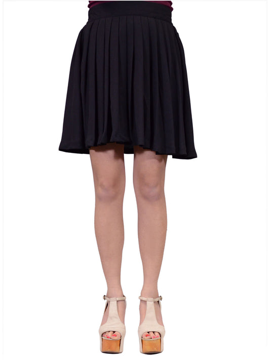 Everly Girly Elastic Box Pleated Fully Lined Midi Skirt With Elastic Waist Band - ALILANG.COM