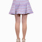 Lush Off White Tweed Godet Skirt With Red Blue Stripes And Aztec Printing - ALILANG.COM