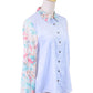 Edgemine Lovely Garden Chambray Long Sleeve Floral Print  Button Down Shirt - ALILANG.COM