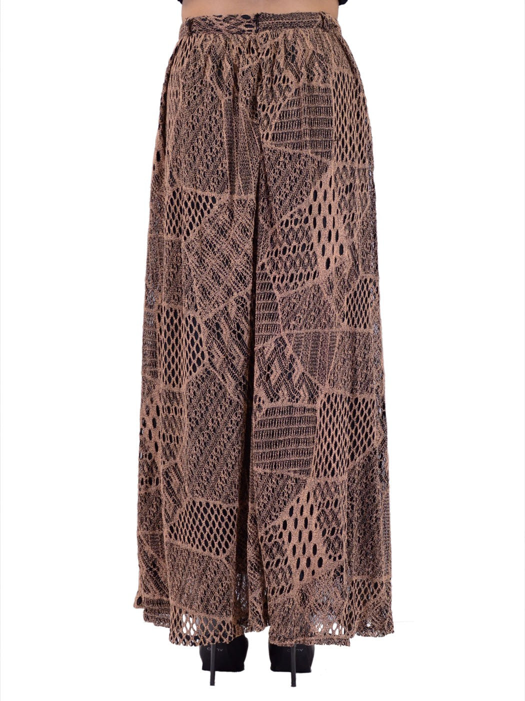Oxford Circus Bohemian Chunky Abstract Mesh Pattern Long Knit Maxi Skirt - ALILANG.COM