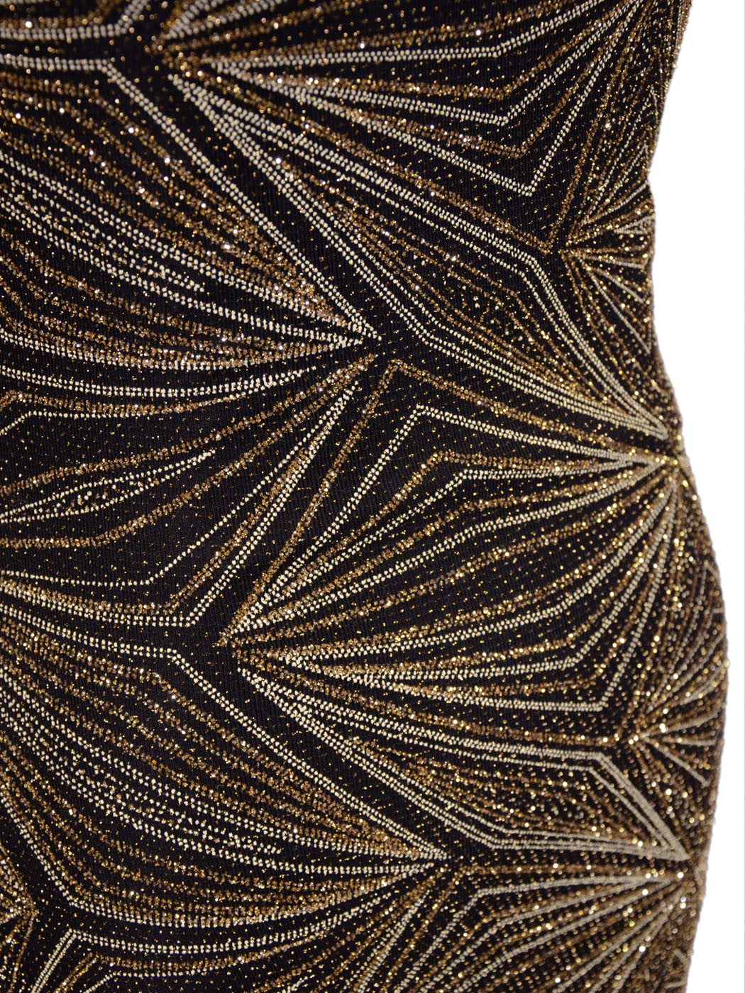 Millibon Sexy Gold Metallic Diamond Evening Fitted Contrast Tank Dress