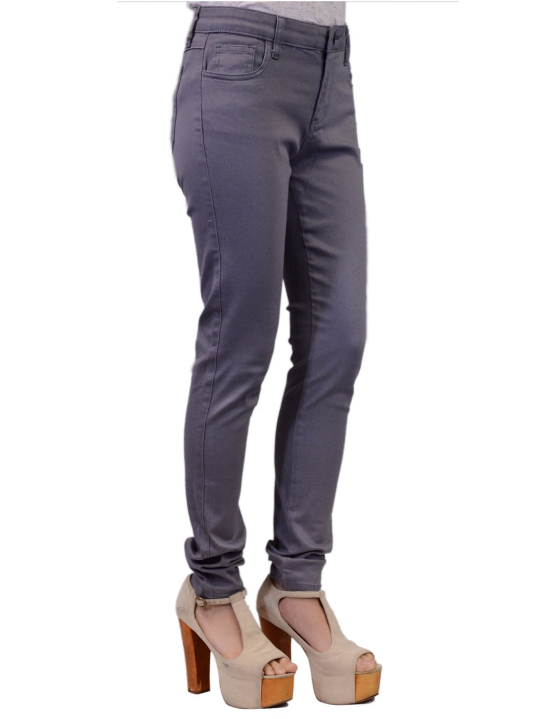 Uniq Urban Trendy Fitted Five Pocket Grey Skinny Jean Casual Pants
