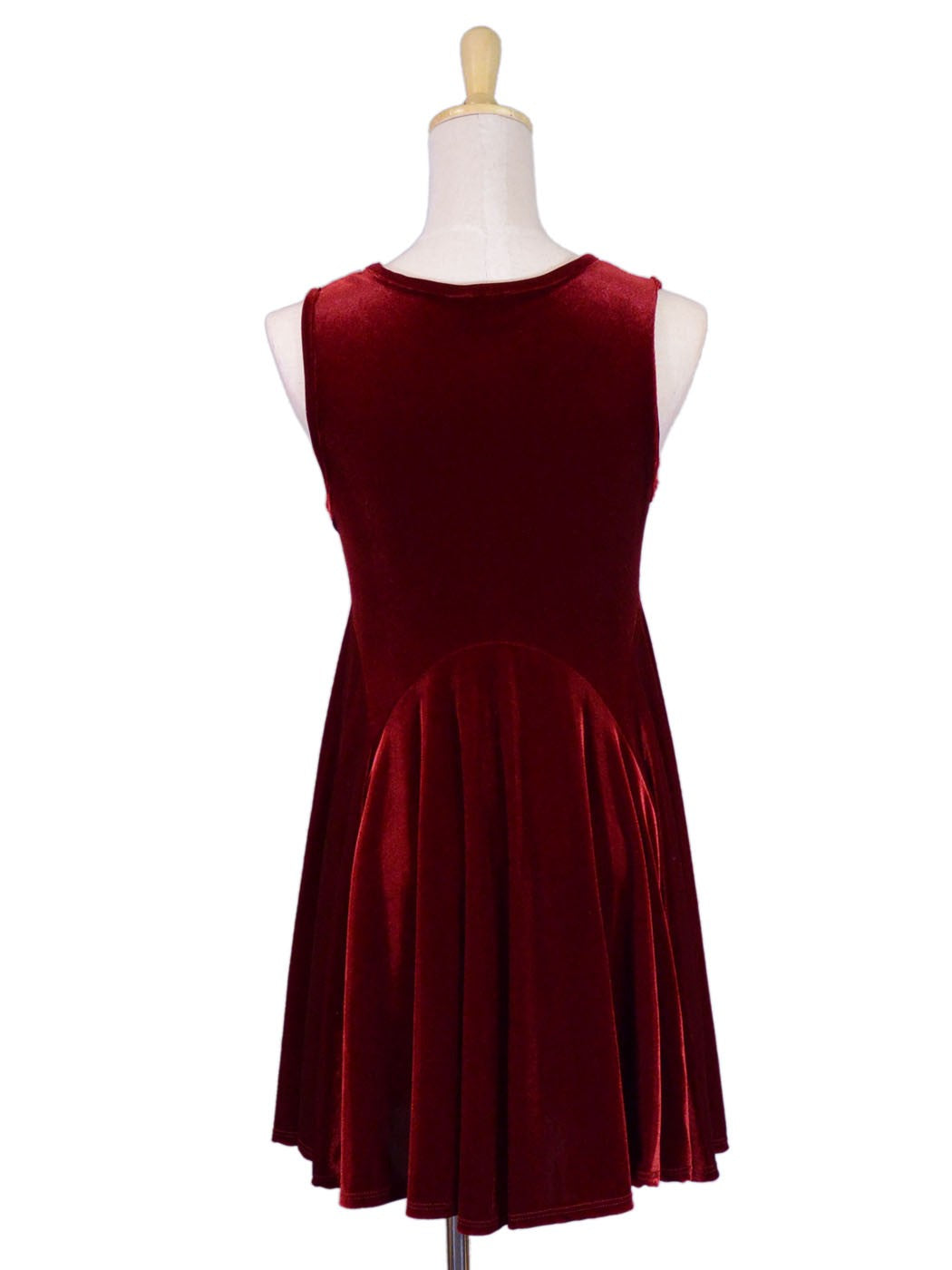 Audrey 3+1 Be Mine Soft Velvet Sleeveless Crew Neck Circle Skirt Dress