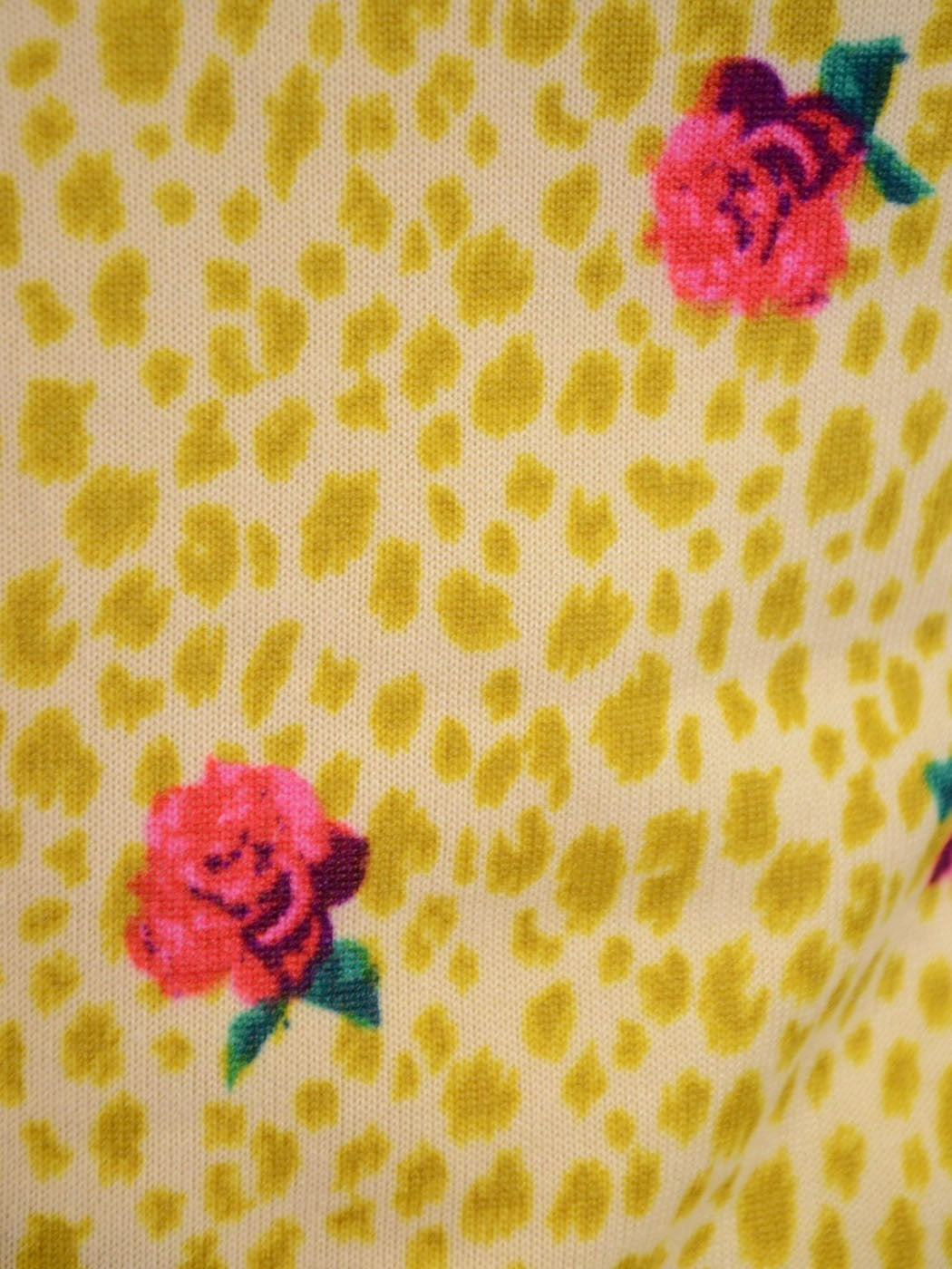 Audrey 3+1 Vintage Inspired Red Rose Animal Print Knit 3/4 Length Tank Dress
