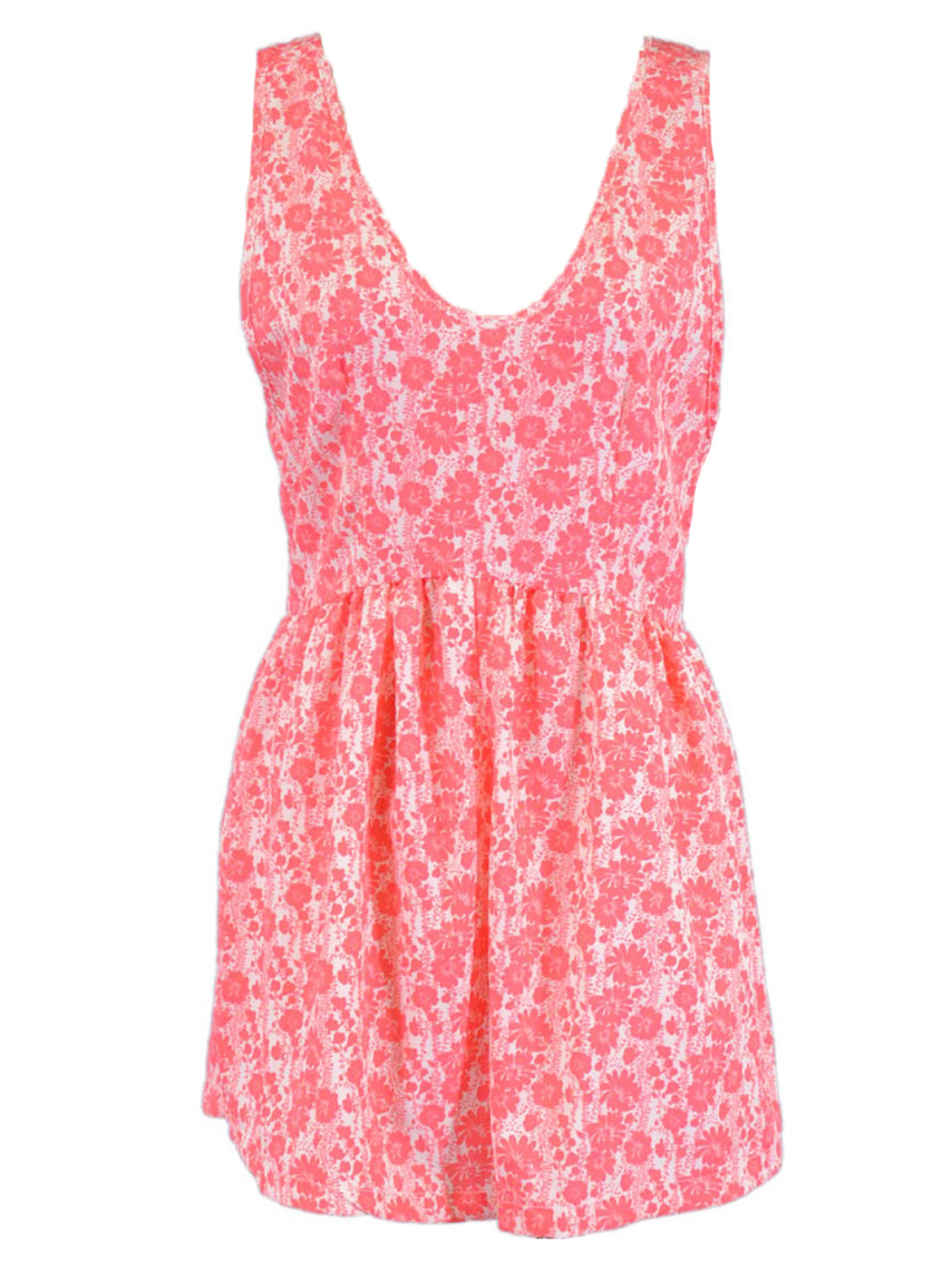 Audrey 3+1 Girly Spring Country Floral Print Deep V-Back Strap Romper