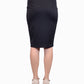 Cherry Mellow Sexy Bold Black High Waisted Fitted Mid Length Knit Skirt