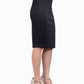 Cherry Mellow Sexy Bold Black High Waisted Fitted Mid Length Knit Skirt