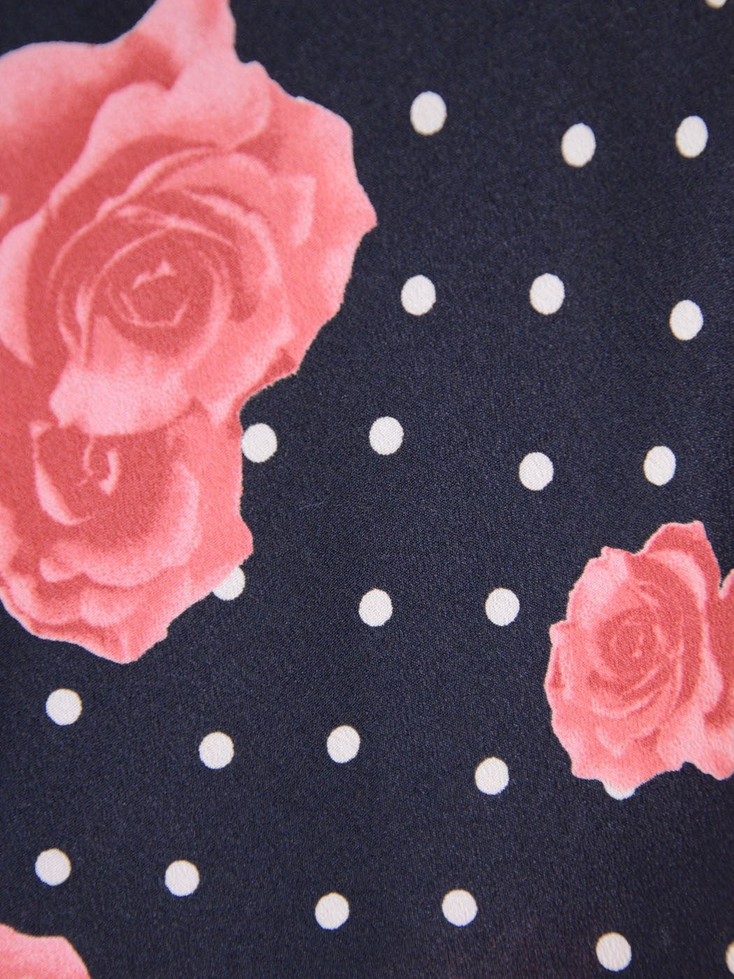 Audrey 3+1 Adored All Over Red Rose Polka dot Print Drawstring Dual Layer Top