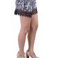 Love & Love Elegant Paisley Print Lace Hem Elastic Waist Mini Shorts