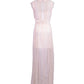 Lush Romantic Goddess V-Neck Contrast Lace Chiffon Maxi Dress