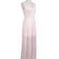 Lush Romantic Goddess V-Neck Contrast Lace Chiffon Maxi Dress
