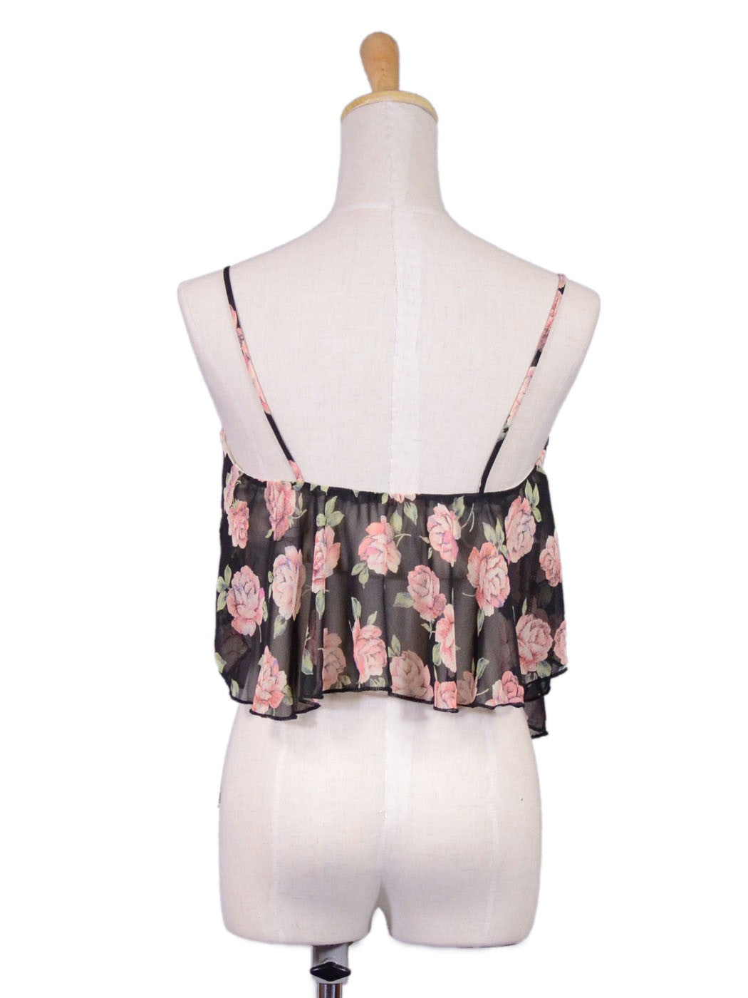 Audrey 3+1 Sweet Vintage Inspired Spring Floral Chiffon Ruffle Tank Top