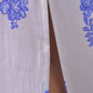 MonoB Grecian Peasant Inspired Blue Pixel Floral Print High Waist Maxi Skirt