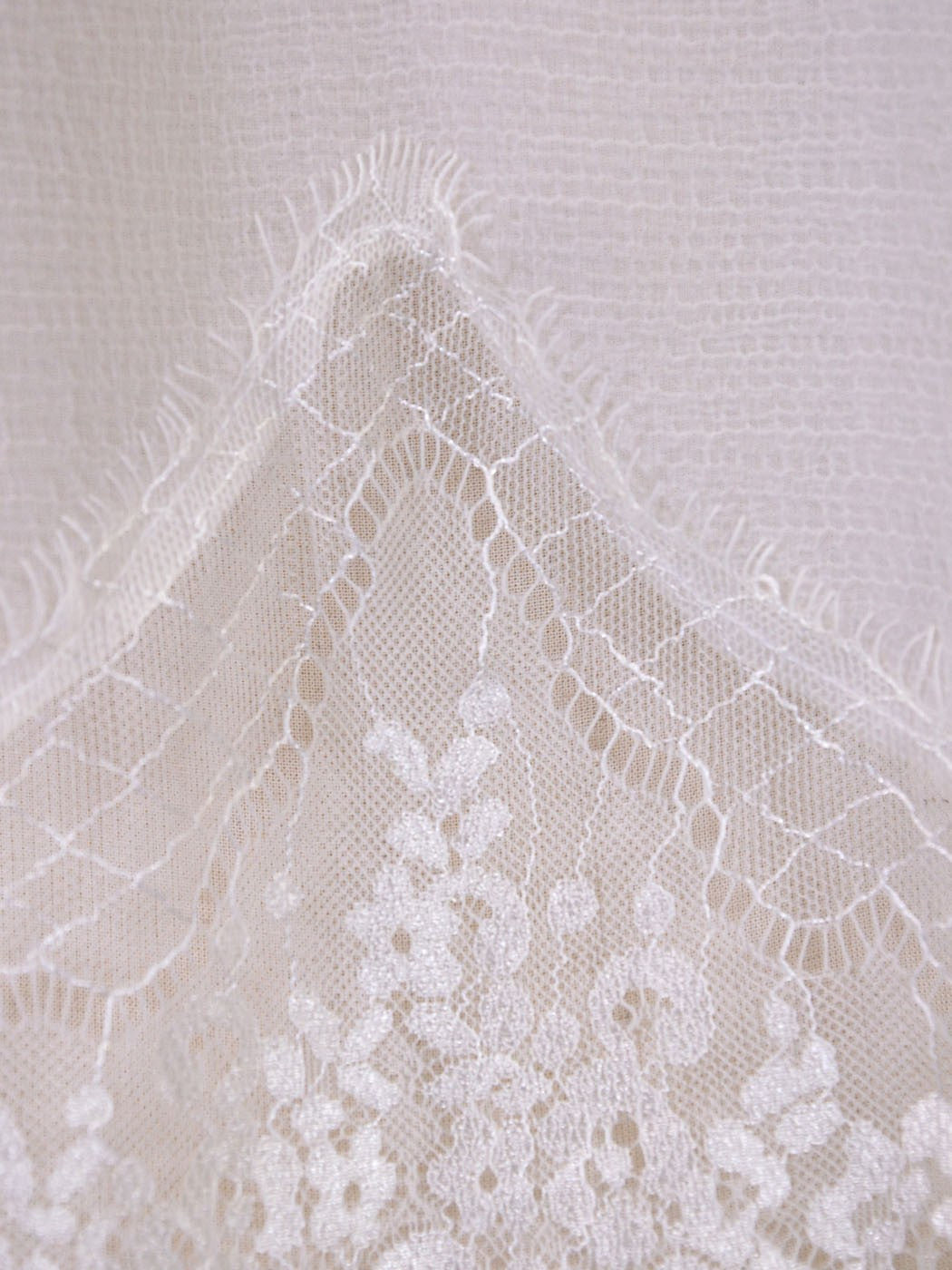 Lush Sweet Vintage Inspired Bridal Delicate Lace Hemline Sheer Woven Top