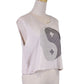 Audrey 3+1 Casual Ying Yang Patch Emblem Knit Sleeveless Muscle Crop Top