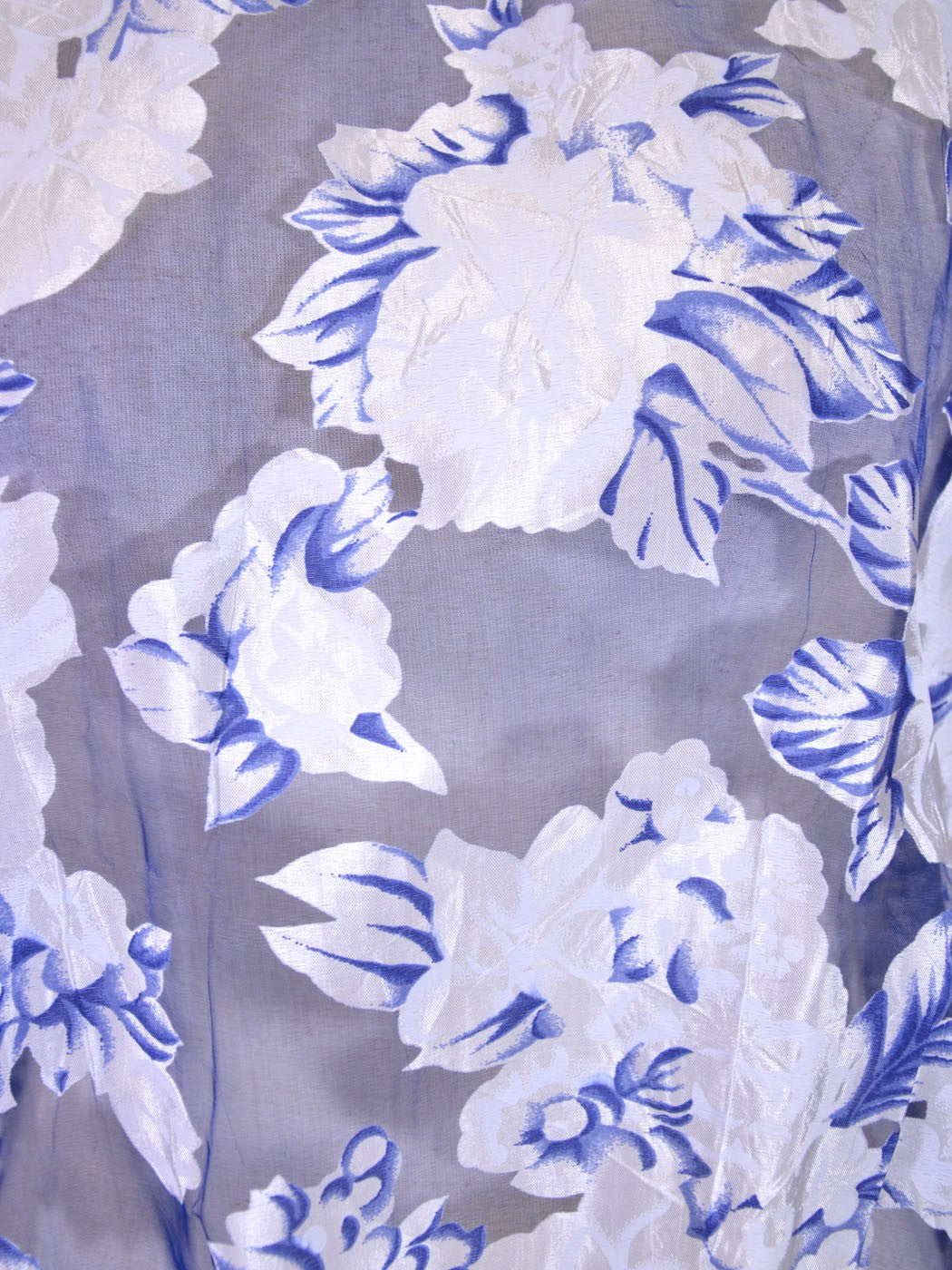 Hypercrush Contempo Sheer Floral Screen Print Short Sleeves Organza Blouse Top