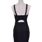 Lush Sexy Party Faux Leather Trim Bodycon Colorblock Abstract Print Skirt Dress