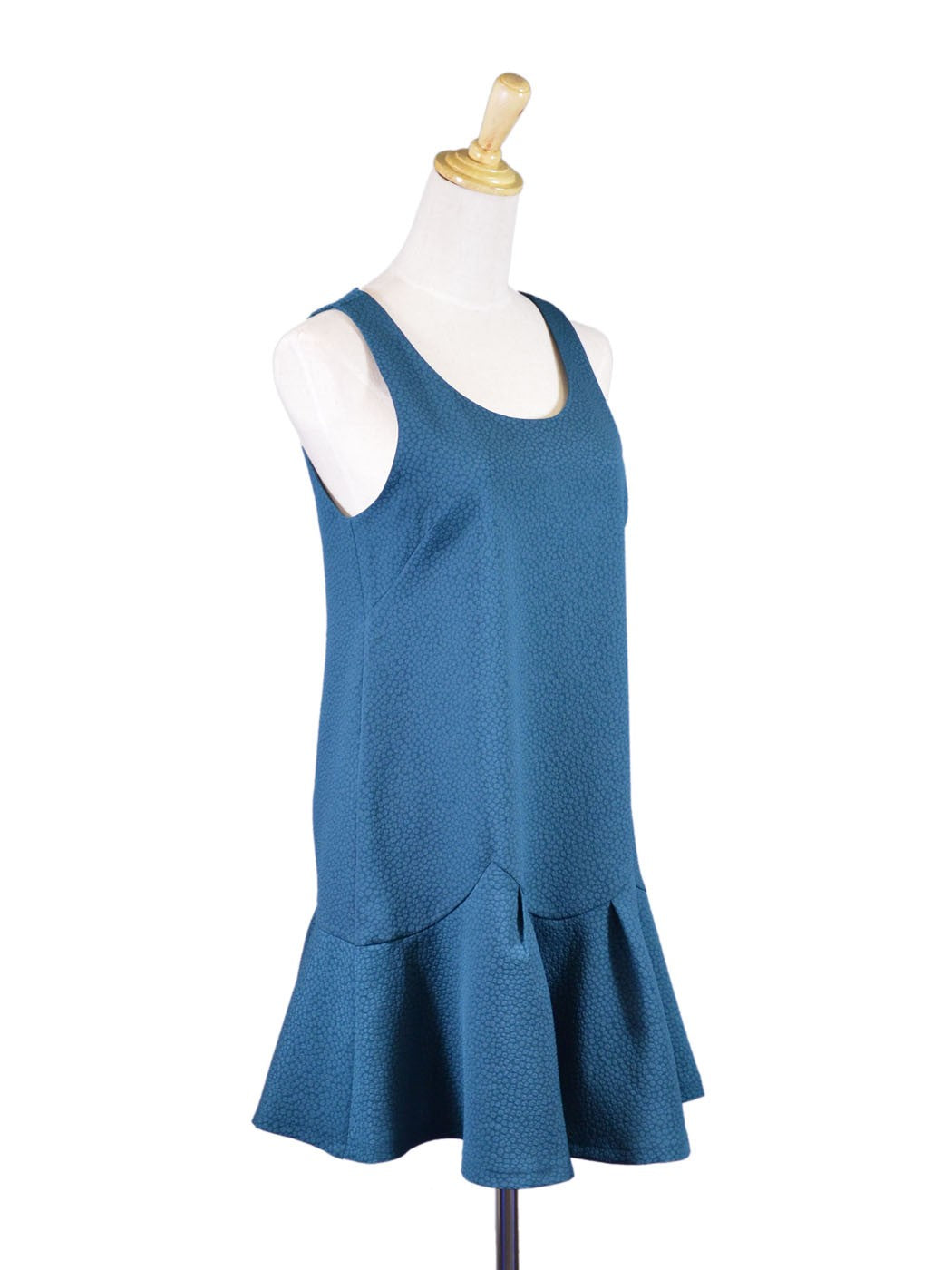 Lush Ladylike Vintage Inspired 1970's Drop Waist Special Occasion Textured Dress
