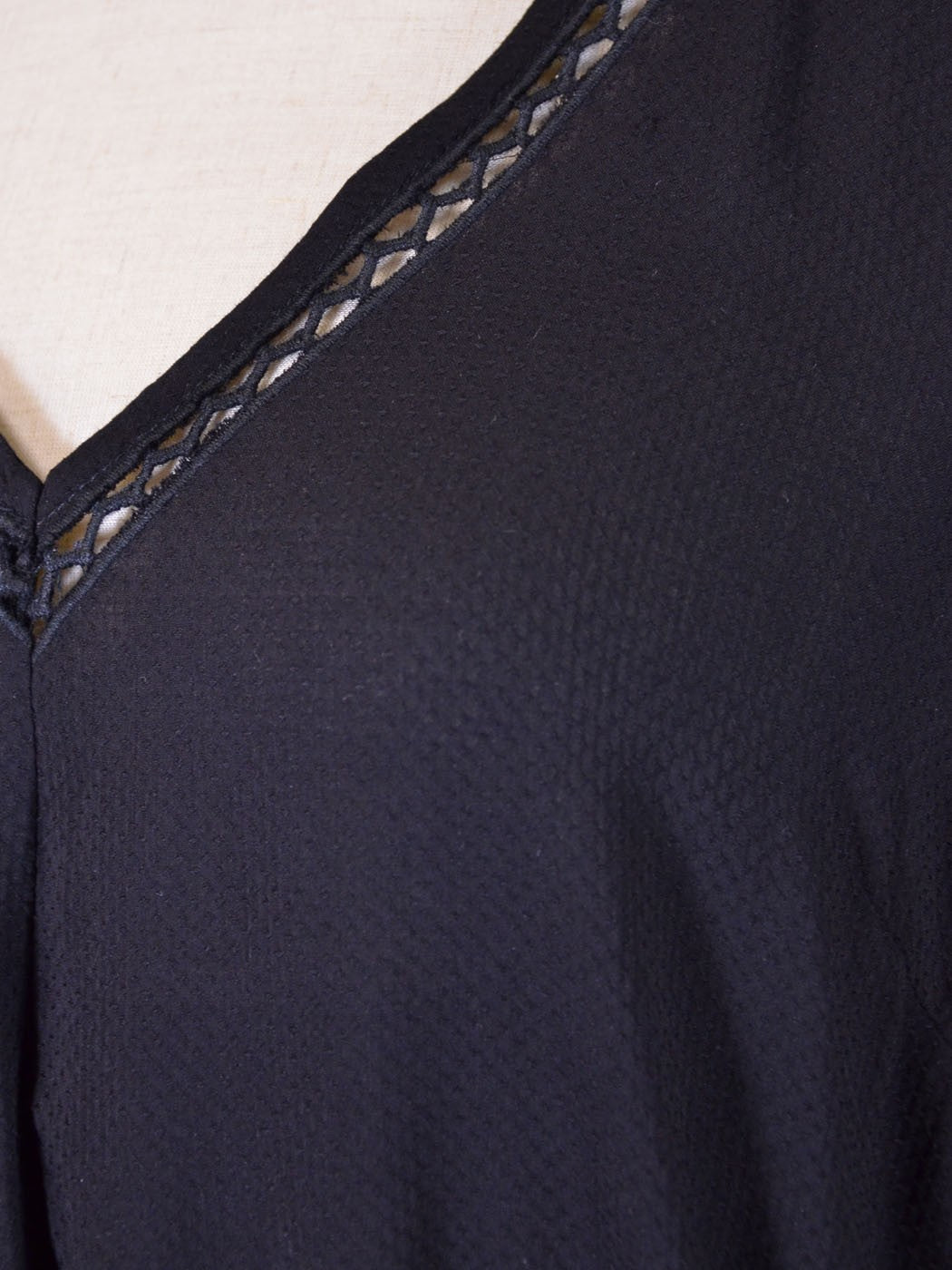 Lush Simply Sophisticated Long Sleeves V-Neck Embroidered Scallop Hem Romper