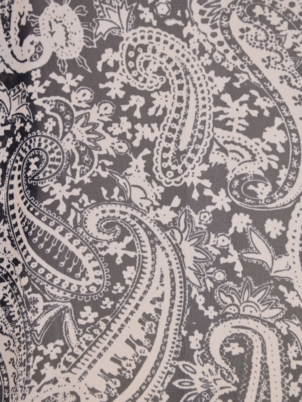 Audrey 3+1 Heavenly Paisley Print Open Front Cuff Sleeves Chiffon Long Kimono