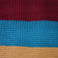 Everly Brand Red, Blue & Tan Color Block Look Thick Cable Knit Sweater